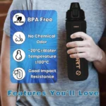 BPA Free Leakproof  1L Water Bottle - for Gym, Hiking and Work - Image 5
