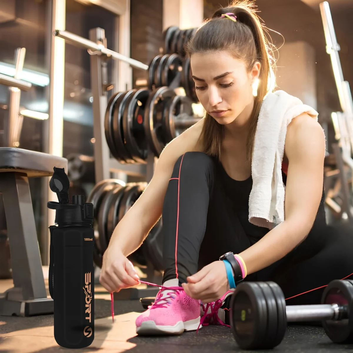 BPA Free Leakproof  1L Water Bottle - for Gym, Hiking and Work - Image 9