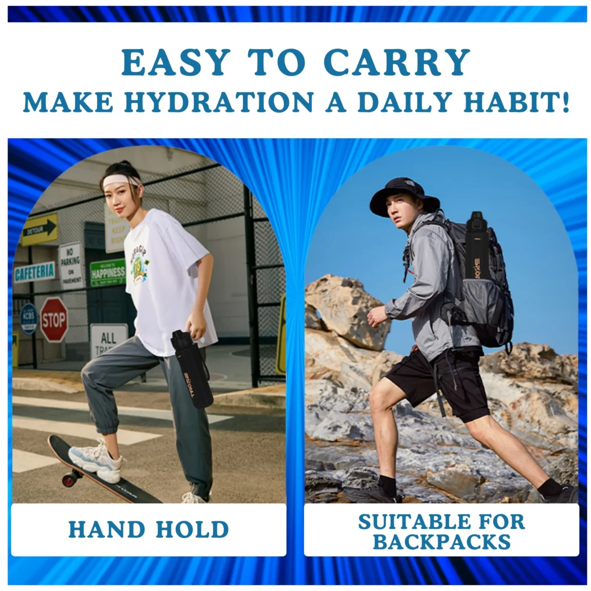 BPA Free Leakproof  1L Water Bottle - for Gym, Hiking and Work - Image 4