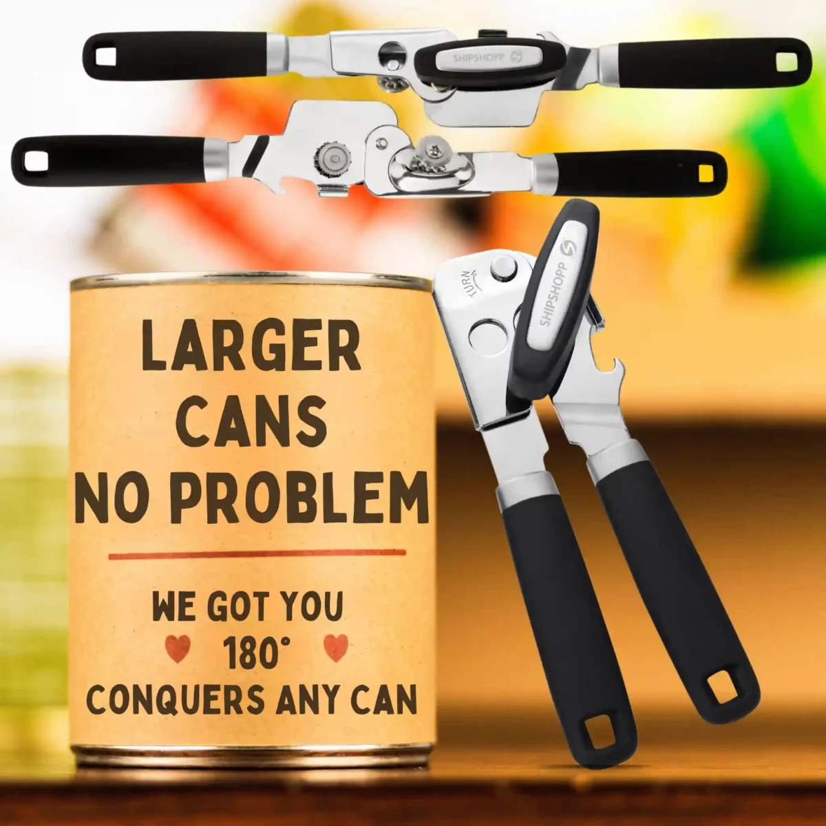 Magnetic Can Opener: Smooth Edge, Easy Grip and Safe - Black - Image 3