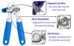 Smooth Edge Can Opener - Safe, Arthritis-Friendly - Blue - Image 17