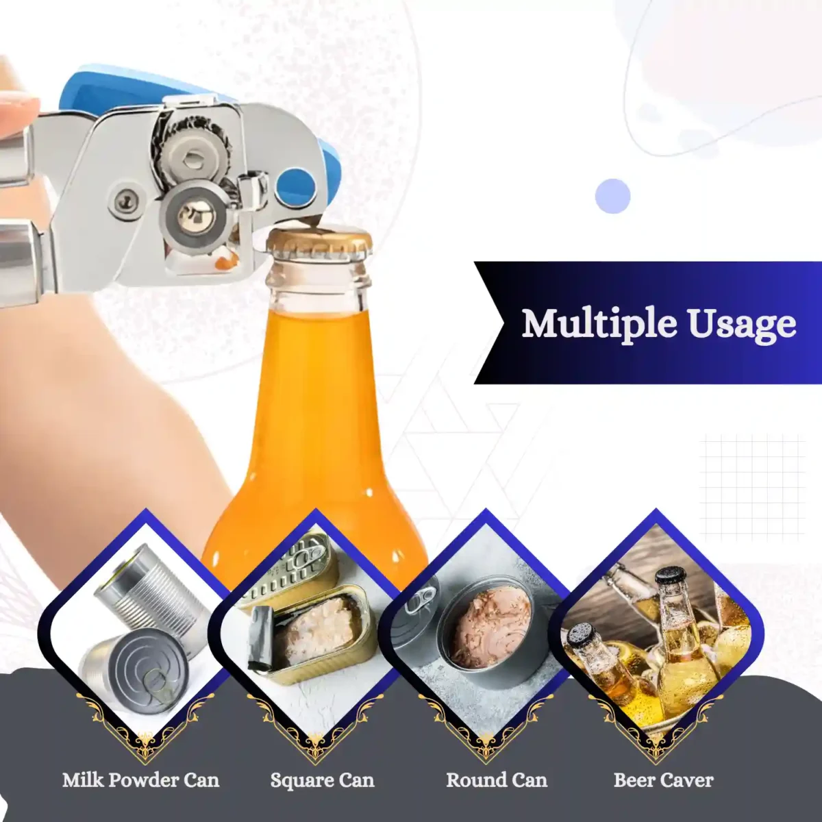 Smooth Edge Can Opener - Safe, Arthritis-Friendly - Blue - Image 4