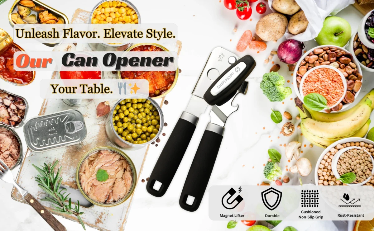 Magnetic Can Opener: Smooth Edge, Easy Grip and Safe - Black - Image 14