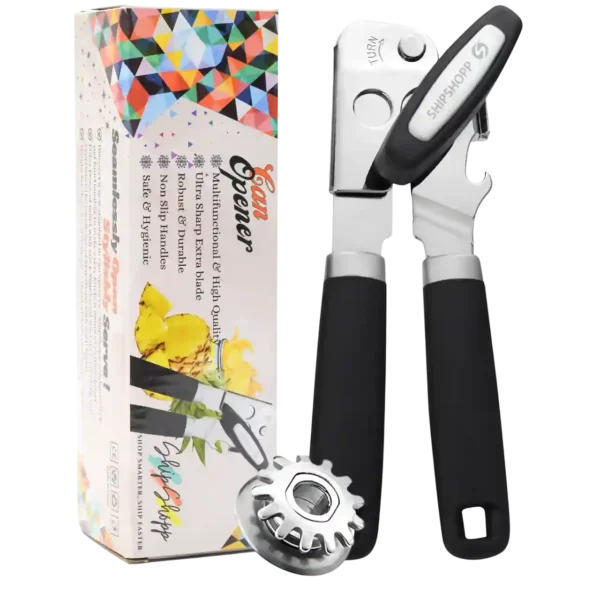 Magnetic Can Opener: Smooth Edge, Easy Grip and Safe - Black