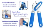 Smooth Edge Can Opener - Safe, Arthritis-Friendly - Blue - Image 18