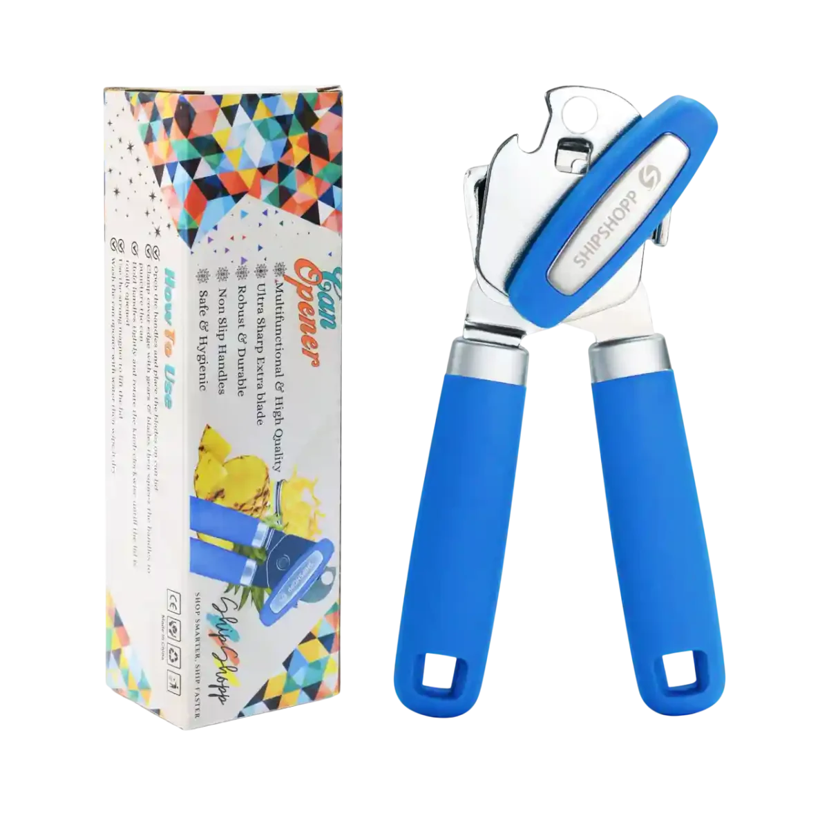 Smooth Edge Can Opener - Safe, Arthritis-Friendly - Blue - Image 1