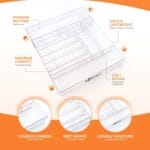 UPRIC Clear Expandable Drawer Organizer - 9 Compartment - Image 4
