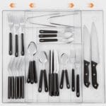 UPRIC Clear Expandable Drawer Organizer - 9 Compartment