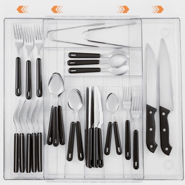 UPRIC Clear Expandable Drawer Organizer - 9 Compartment