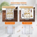 UPRIC Clear Expandable Drawer Organizer - 9 Compartment - Image 6